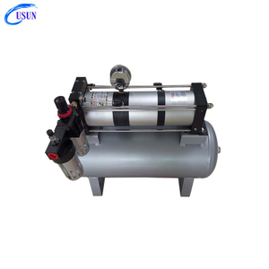 USUN Model:AB03--40L 8-24 Bar output 100 MM driven cost effective Pneumatic air booster pump system with HP gauges and valves for cylinder testing 