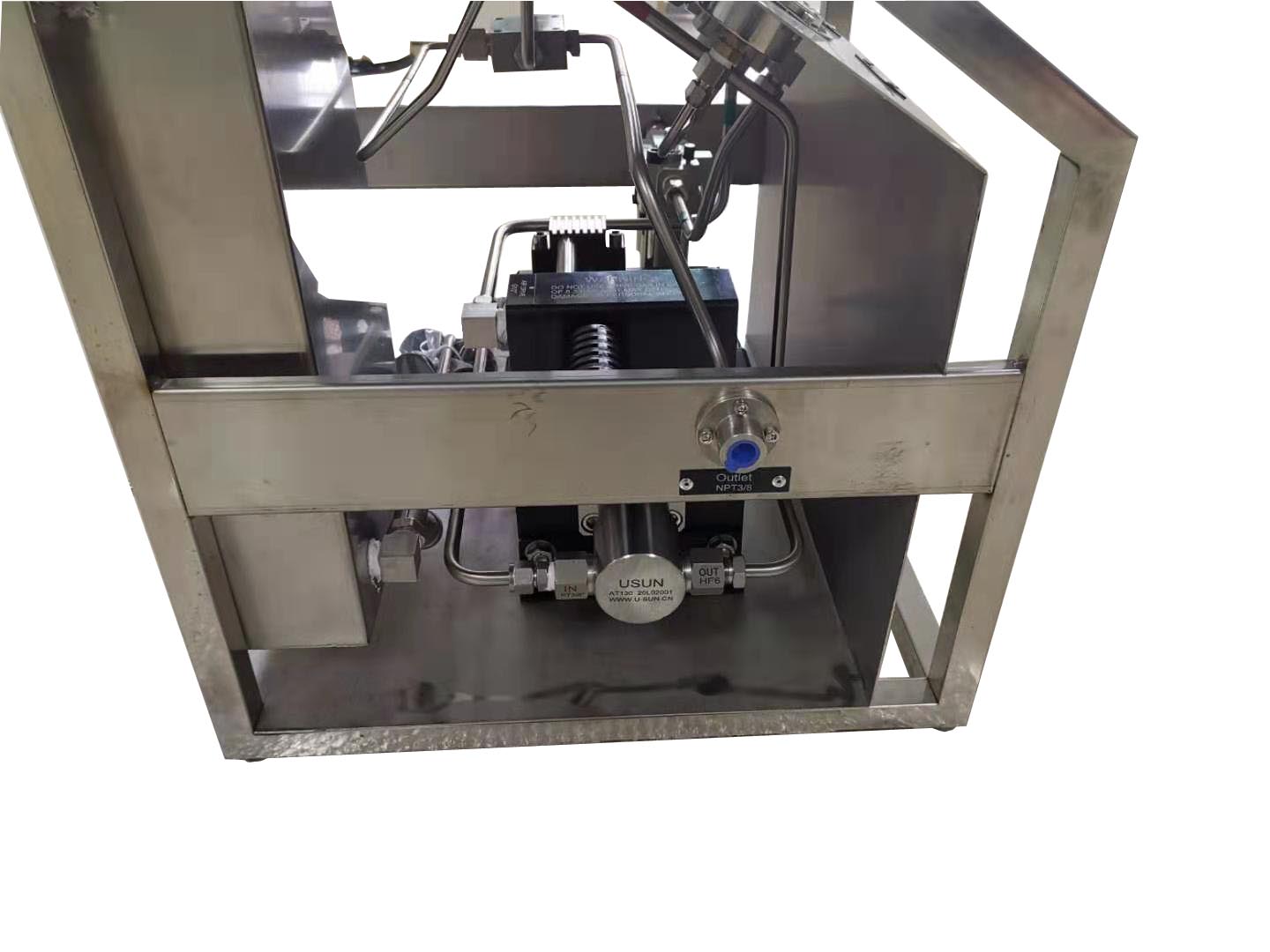 USUN Model:US-AT High pressure double action pneumatic hydrostatic testing pressure pump station with gauges and valves and fittings 