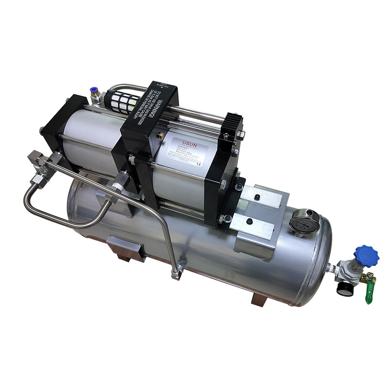 USUN Model:AB02T-40L 8-20 Bar output Low cost High flow air pressure booster pump with 40 L air tank and high pressure regulator for fiber laser cutting machine 