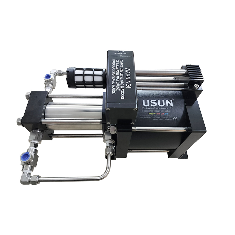 USUN Model:AB05T 5:1 pressure ratio 15-40 Bar output double acting pneumatic air booster pump for fiber laser cutting machine 