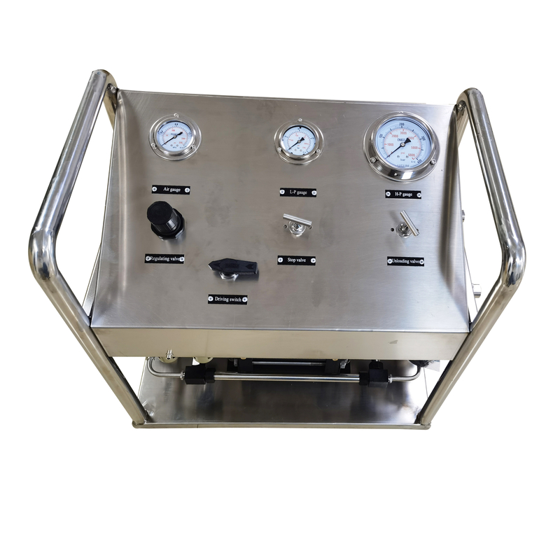 USUN Model:US-GB 160mm driven single action air driven gas booster pump station with pressure gauges and valves ,fittings 