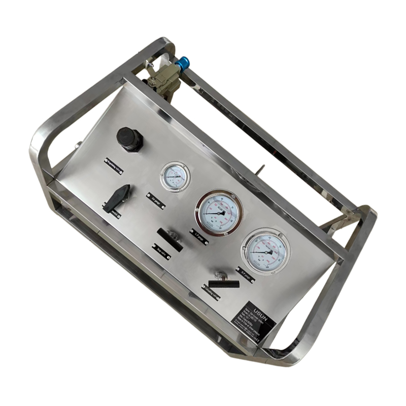 USUN Model:US-GBT 160mm driven double stage pneumatic gas booster pump system with pressure gauges ,valves and fittings 