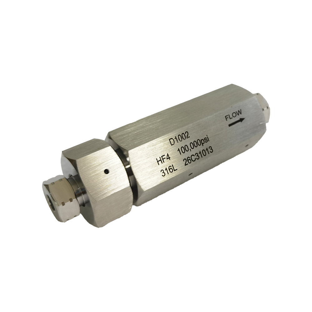 USUN Model:D1002 Ultra High Pressure 100k Psi Stainless Steel Soft Seat Check Valve with Port Size 1/4'' for Test Bench Equipment 