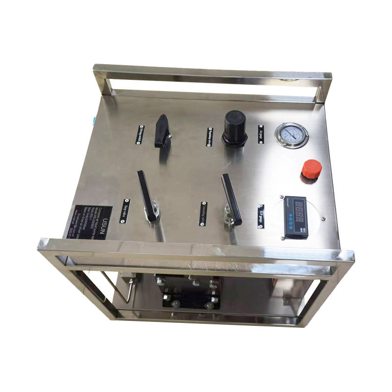 USUN Model:WS-2AH Middle Size 160MM Driven Double Head Single Acting High Flow Air Driven Hydraulic Pressure Test System for Burst Testing Machine