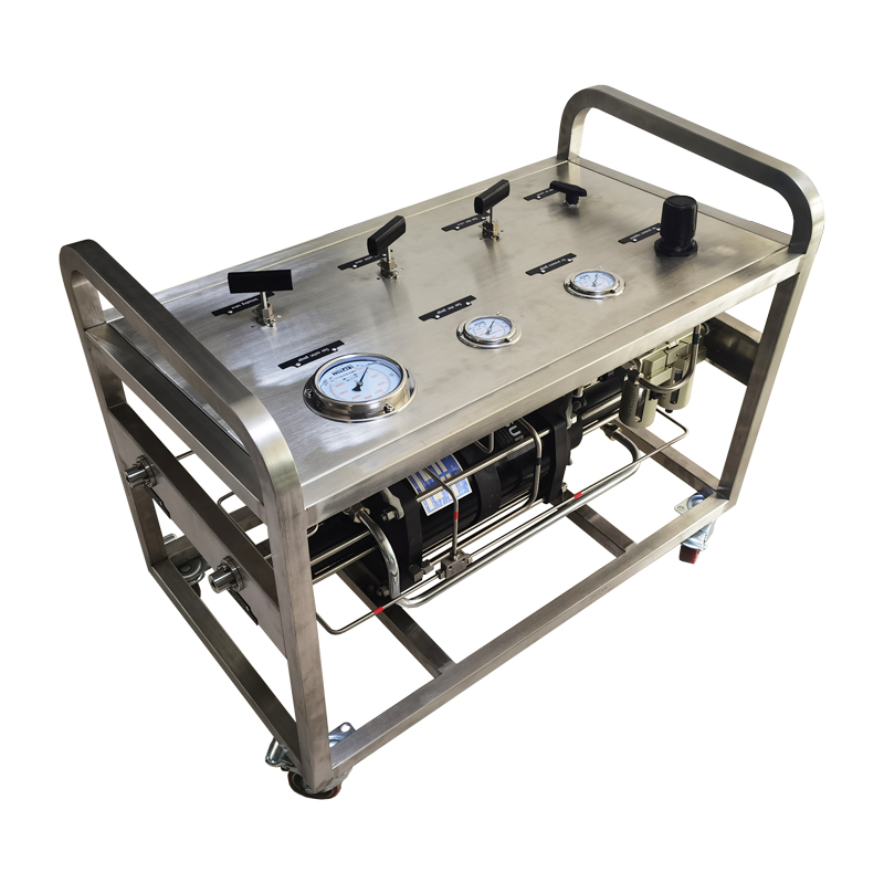 USUN Model :US-2AGBD60 Max. Rated Gas Supply 9000 PSI Double Drive Double Acting Air Driven Gas Pressure Pump System