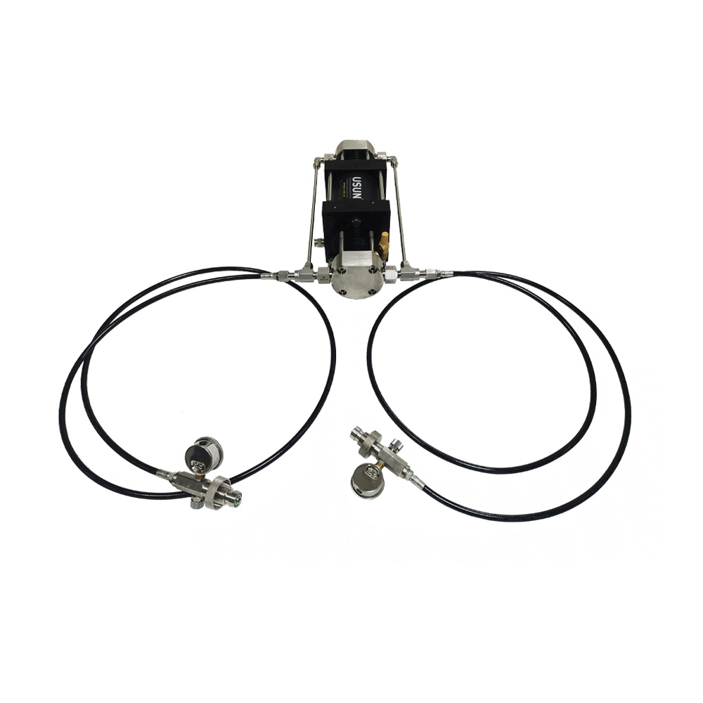 New Design USUN Model: XBD30-OL Portable Mini Double Acting Pneumatic Driven Oxygen Gas Booster Pump with Inlet And Outlet Hoses