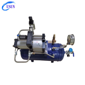 USUN Model:AB05T-40L 6-30 Bar complete pneumatic air pressure booster pump system with 40L tank and air regulator and outlet high pressure regulator and safety valve 