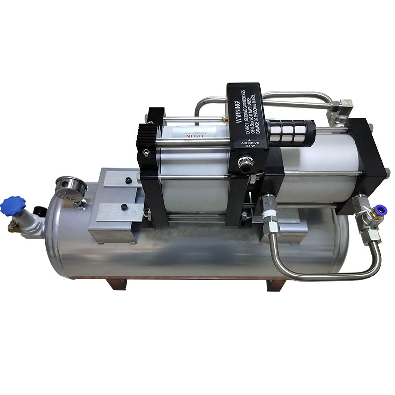 USUN Model:AB02T-40L 8-20 Bar output Low cost High flow air pressure booster pump with 40 L air tank and high pressure regulator for fiber laser cutting machine 