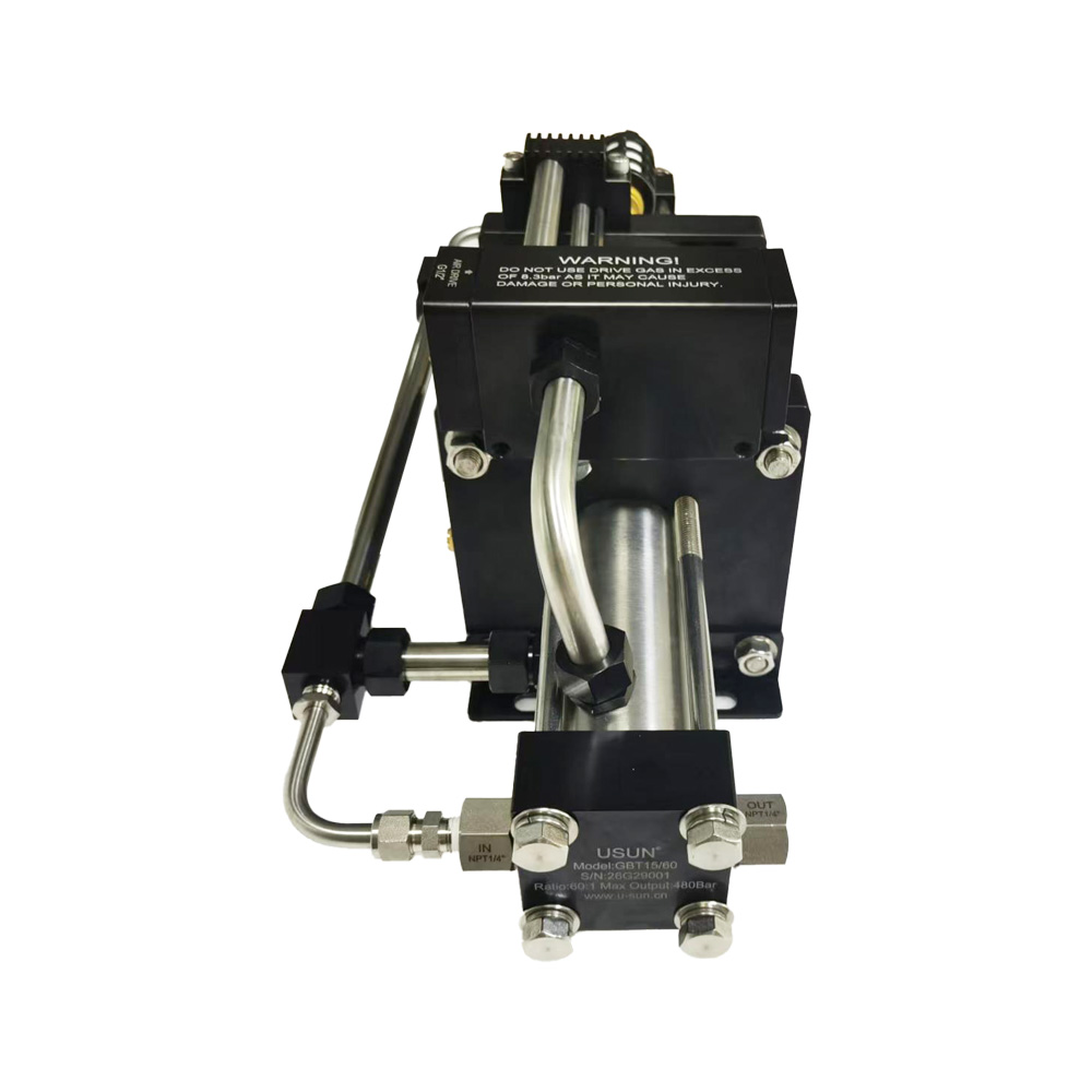 USUN GBT Series 160mm Driven Double Stage Pneumatic Air Driven Nitrogen Gas Booster Pump for Sale