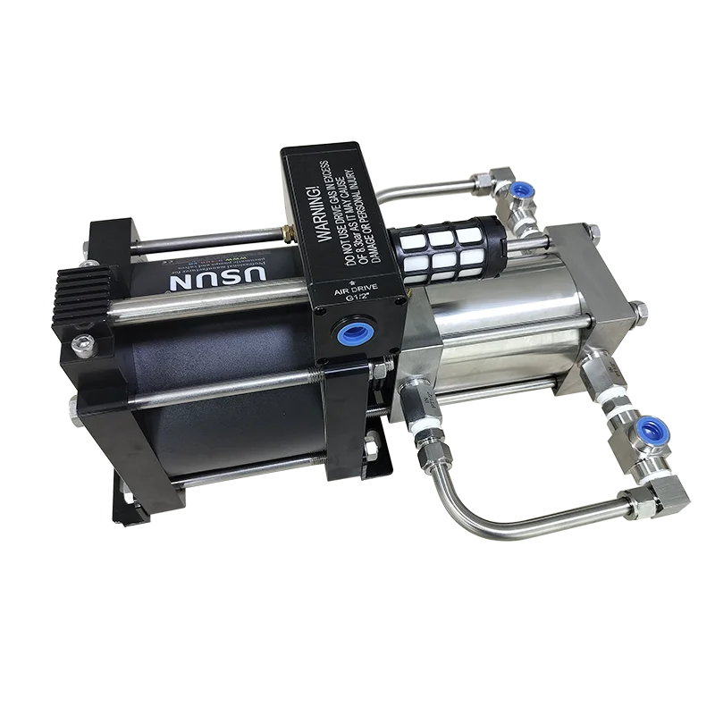 USUN Model:GB02T-OL 160mm Driven Double Action 2.5:1 Ratio Air Driven Oxygen Gas Booster Pump for Charging Gas Cylinder