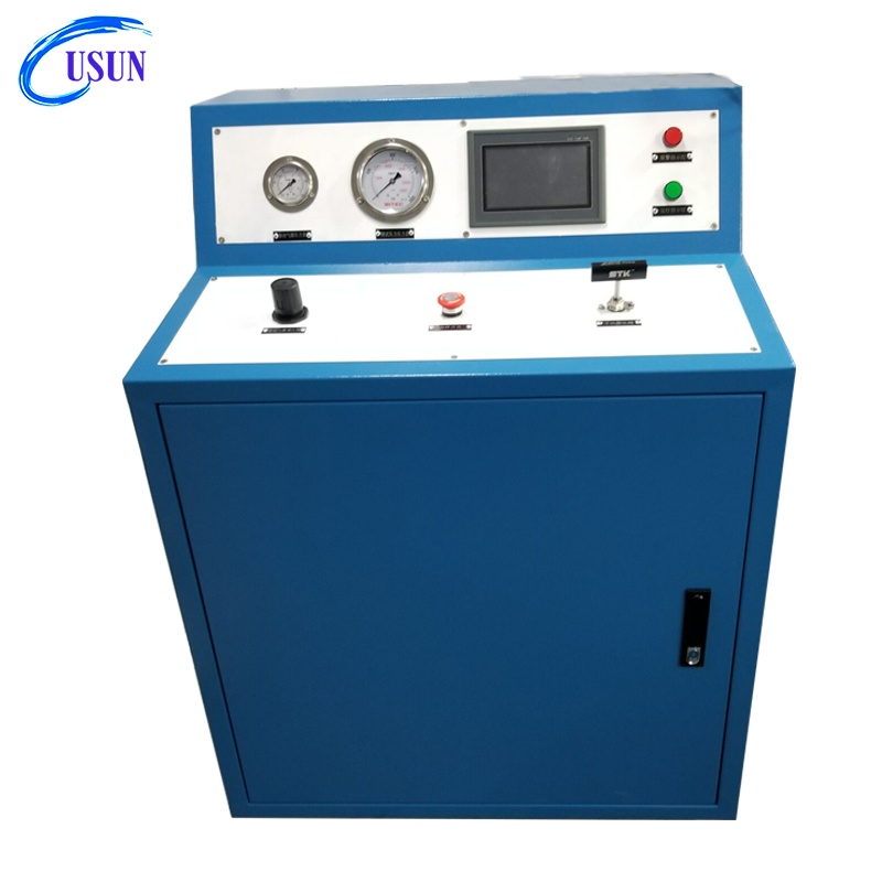 USUN Model:US-GBD-A 160mm driven blue cabinet air driven gas booster pump station with pressure gauges ,valves and tubes for testing 