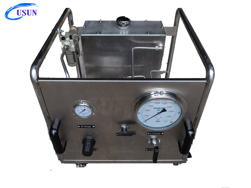 USUN Model:US-AT-A Middle size 160MM driven double acting pneumatic hydrostatic test pump stand for hose or tubes leakage testing 