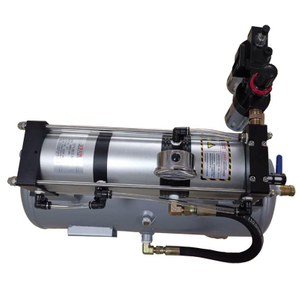USUN Model:AB03--40L 8-24 Bar output 100 MM driven cost effective Pneumatic air booster pump system with HP gauges and valves for cylinder testing 