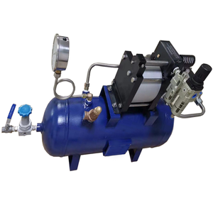 USUN Model:AB05T-40L 6-30 Bar complete pneumatic air pressure booster pump system with 40L tank and air regulator and outlet high pressure regulator and safety valve 