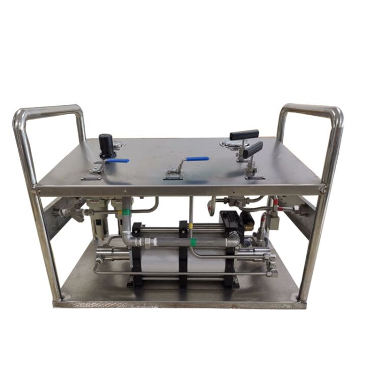 USUN Model:WS-2AT High flow stainless steel frame air driven hydraulic pressure testing pump system with valves and fittings and gauges 
