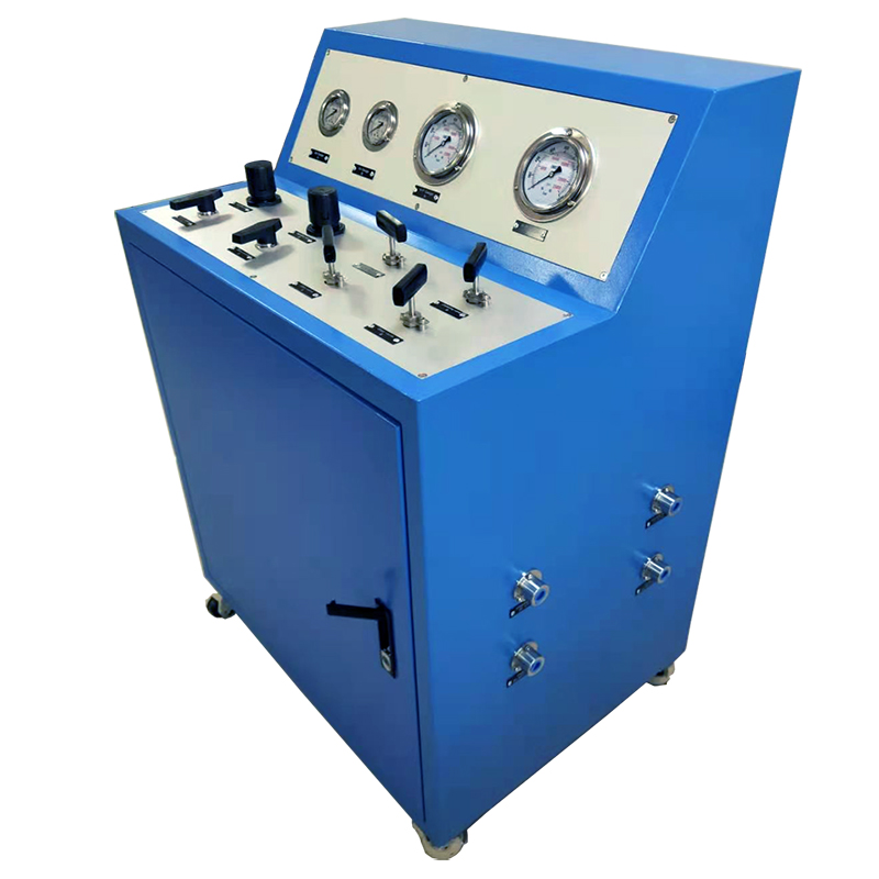 USUN Model:US-AT130 130：1 Maximum 100 MPA high flow dual air hydraulic pump system with blue cabinet and valves and fittings 