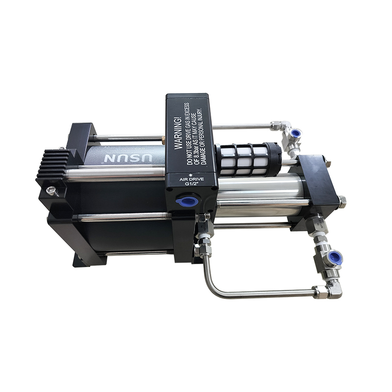 USUN Model:AB05T 5:1 pressure ratio 15-40 Bar output double acting pneumatic air booster pump for fiber laser cutting machine 