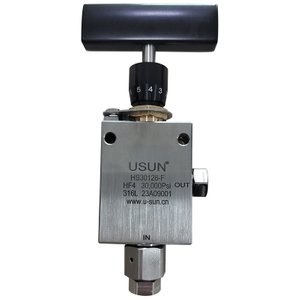 USUN Model: HS30126-F High pressure replaceable seat Angle type Micro metering flow adjustment needle valve 