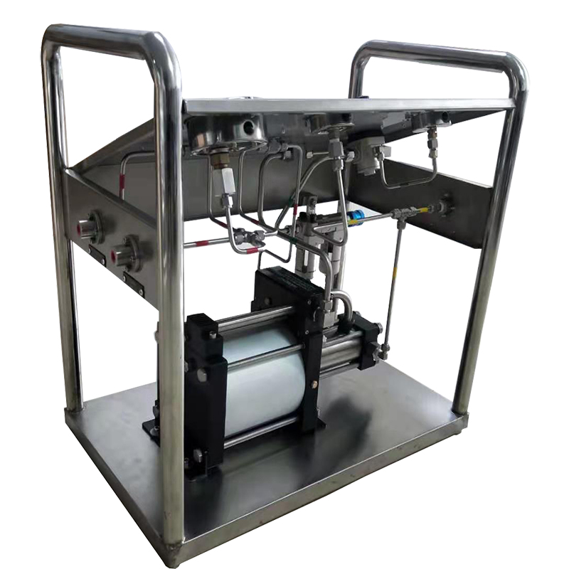 USUN Model:US-GB 160mm driven single action air driven gas booster pump station with pressure gauges and valves ,fittings 