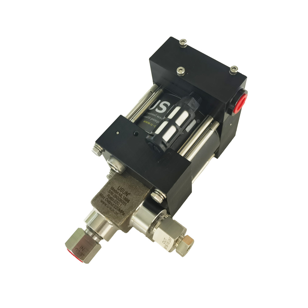 USUN Model:ML189 Mini 80mm Driven Single Drive Single Acting Air Driven Hydraulic/Liquid Pump for Hydrostatic Testing 