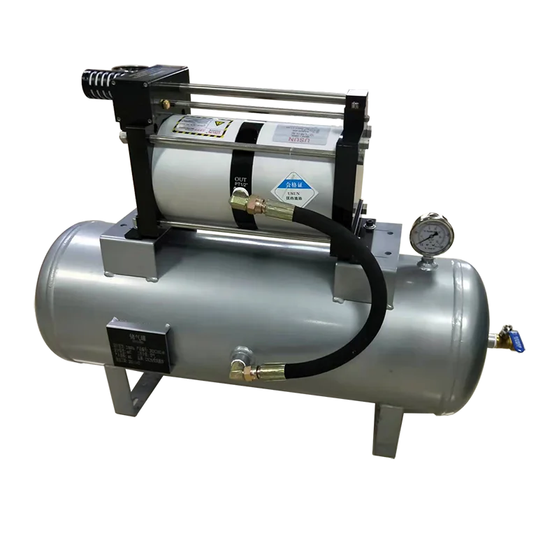 USUN Model:4AB02-20L 8-16 Bar output 160 MM driven high flow air driven pressure amplifiers with 20 L tank and High pressure regulator 