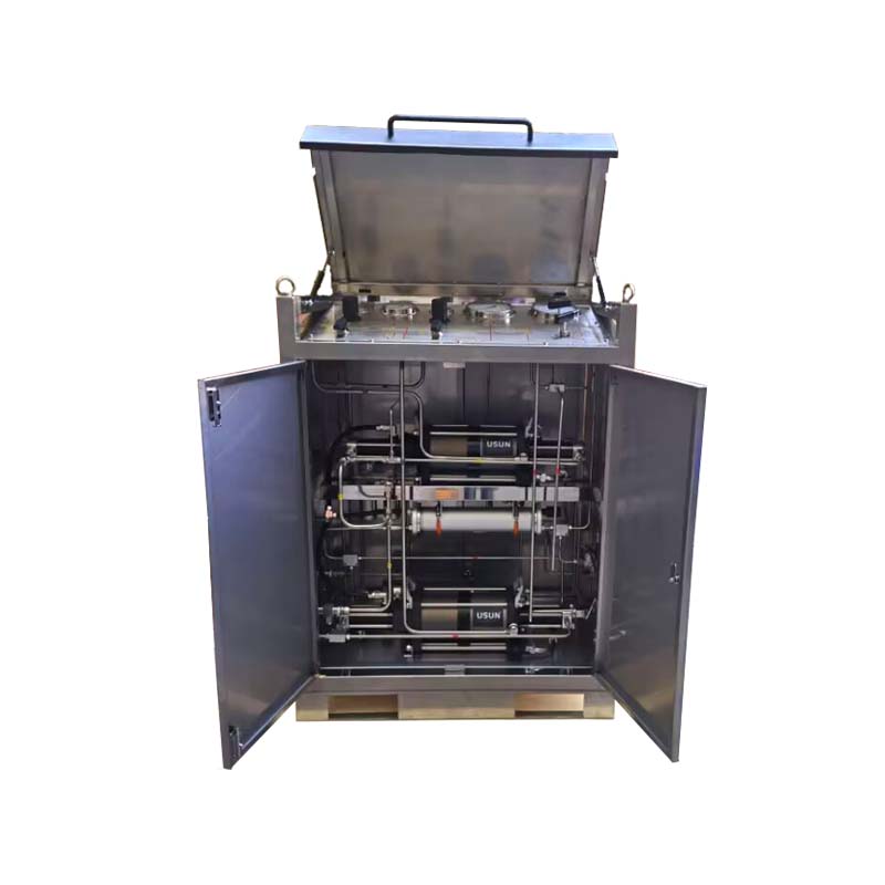 USUN Model:US-2AGBD60/2AGBD150- C Closed Stainless Steel Cabinet High Pressure Dual Air Driven Nitrogen Gas Booster System