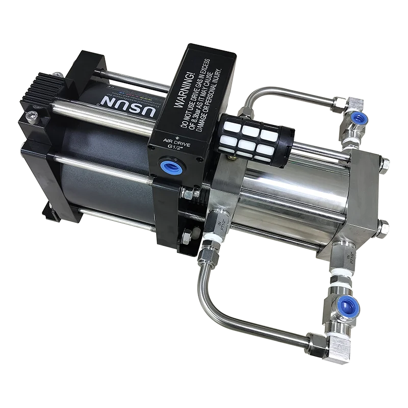 USUN Model:GB02T-OL 160mm Driven Double Action 2.5:1 Ratio Air Driven Oxygen Gas Booster Pump for Charging Gas Cylinder
