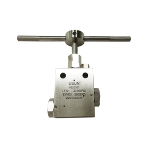 USUN Model:HS20161 20000 Psi High Pressure Stainless Steel 316 2-way Straight Type 3/4'' Connecting Manual Control Needle Valve for Hydrogen Industry
