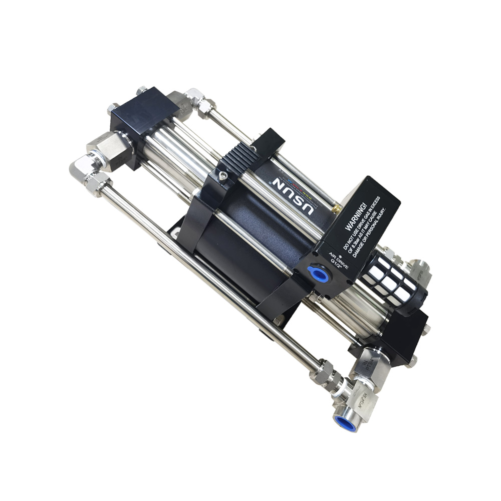 USUN Model:AT10-CO2 20-80 Bar Output Stainless steel piping Double Acting Faster Refilling Air Driven Liquid CO2 Transfer Pump for Fire Extinguisher