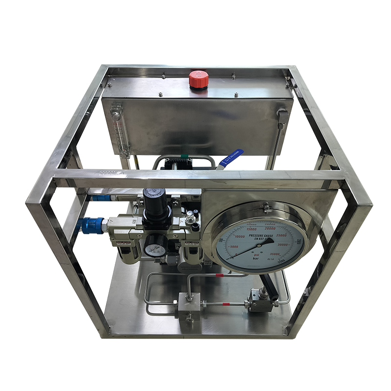 USUN Model:US-AH Customized stainlss steel frame pneumatic driven hydraulic pressure testing pump system 