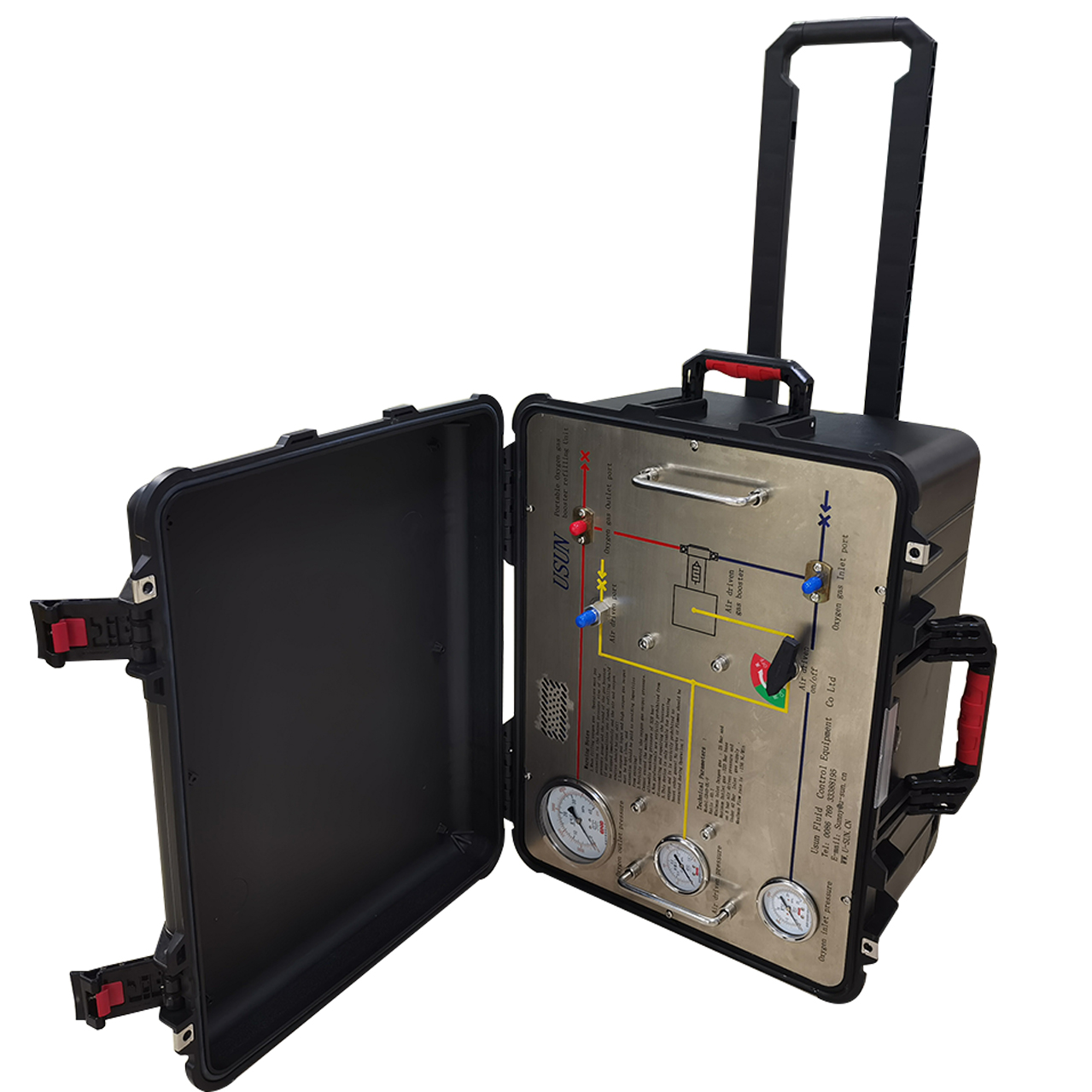 USUN Model:GB40-OL -F 100-300 Bar output easy to carry portable air driven oxygen gas booster Unit with pelican case 