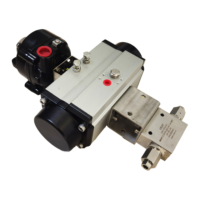 USUN Model:20BV-MF6A High Pressure 20K PSI Stainless Steel 316 Pneumatic Control Ball Valve with MF6 Ports