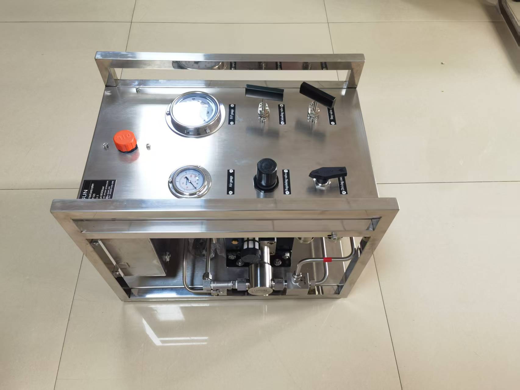 USUN Model:WS-AT Stainless Steel Complete Air Driven High Pressure Hydro Testing Pump System