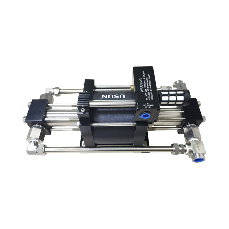 USUN Model:AT10-CO2 20-80 Bar Output Stainless steel piping Double Acting Faster Refilling Air Driven Liquid CO2 Transfer Pump for Fire Extinguisher
