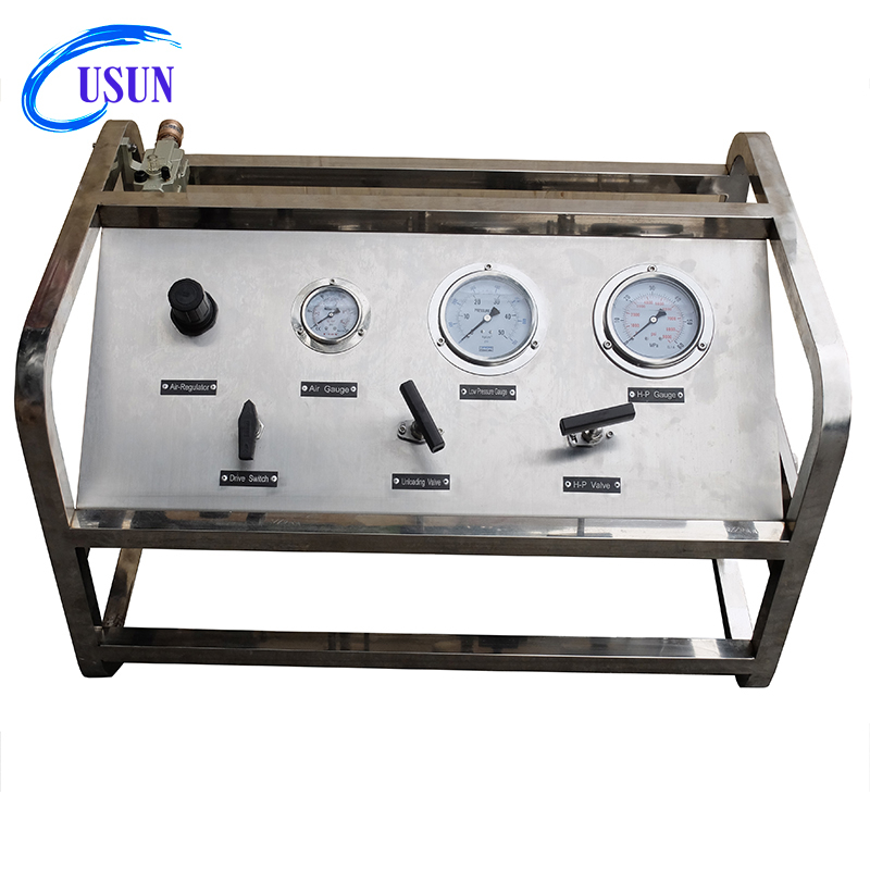 USUN Model:US-GBT 160mm driven double stage pneumatic gas booster pump system with pressure gauges ,valves and fittings 