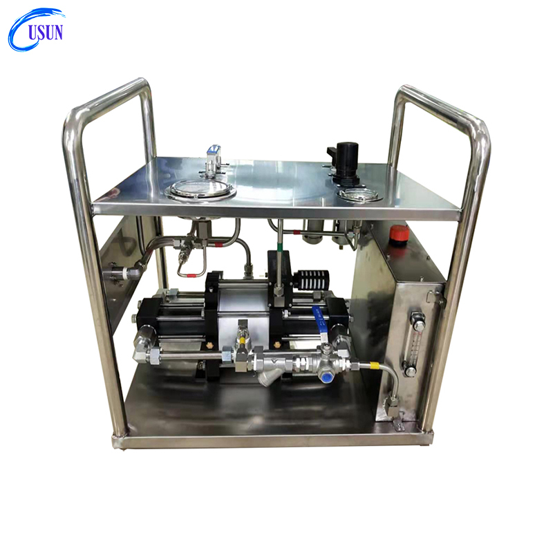 USUN Model:US-AT10 10：1 Maximum 80 MPA high flow pneumatic driven liquid pump system for valve or vessel pressure testing 