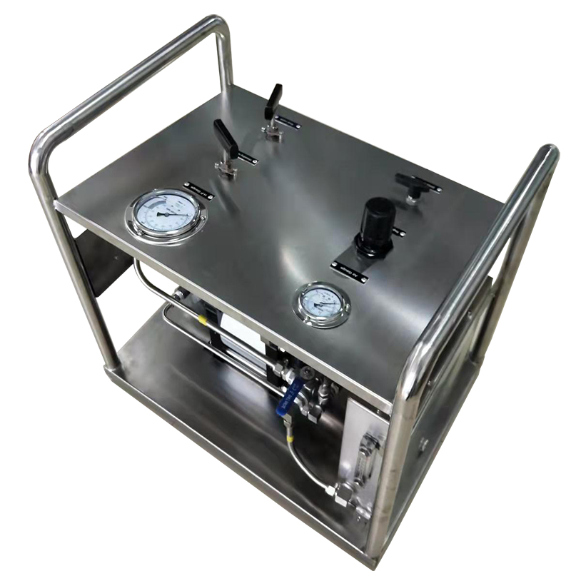 USUN Model:US-AT100 100：1 Maximum 80MPA customized air driven liquid pressure pump system for hose or valve testing 