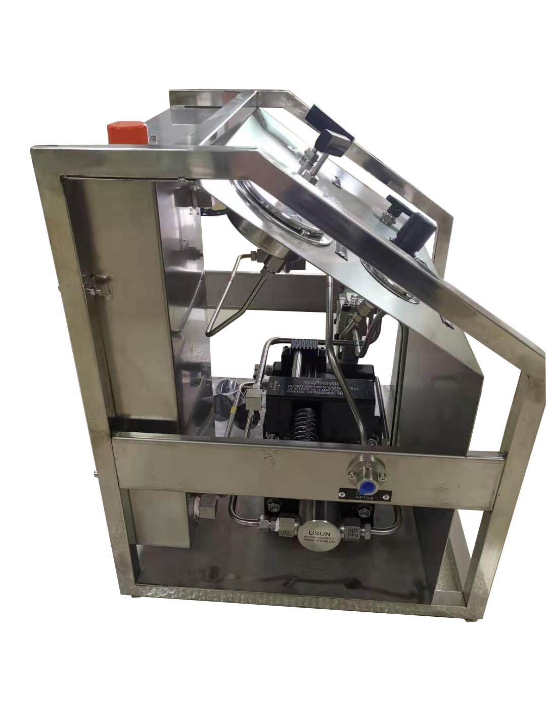 USUN Model:US-AT High pressure double action pneumatic hydrostatic testing pressure pump station with gauges and valves and fittings 