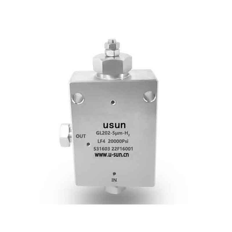 USUN Model: G202 -40um 20K PSI High pressure stainless steel line in gas or liquid filter with easy to change filter element replacement 