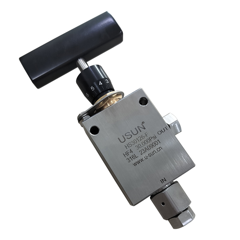 USUN Model: HS30126-F High pressure replaceable seat Angle type Micro metering flow adjustment needle valve 