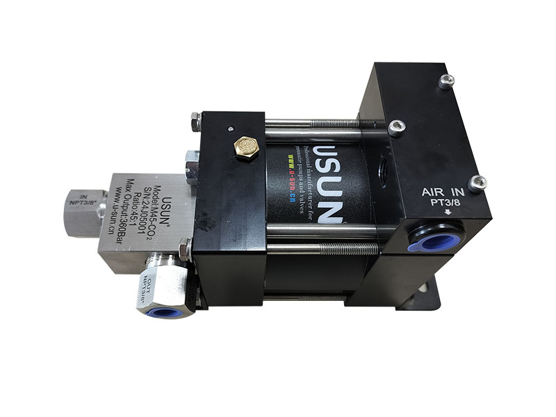USUN Model:M45-C02 80MM driven 150-300 Bar output Mini air operated liquid CO2 transfer pump for fire extinguisher refilling 