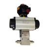 USUN Model:20BV-MF6A High Pressure 20K PSI Stainless Steel 316 Pneumatic Control Ball Valve with MF6 Ports