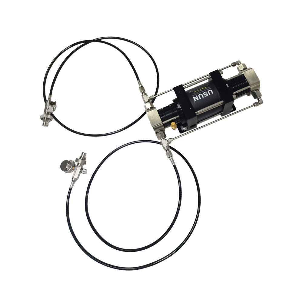 New Design USUN Model: XBD30-OL Portable Mini Double Acting Pneumatic Driven Oxygen Gas Booster Pump with Inlet And Outlet Hoses