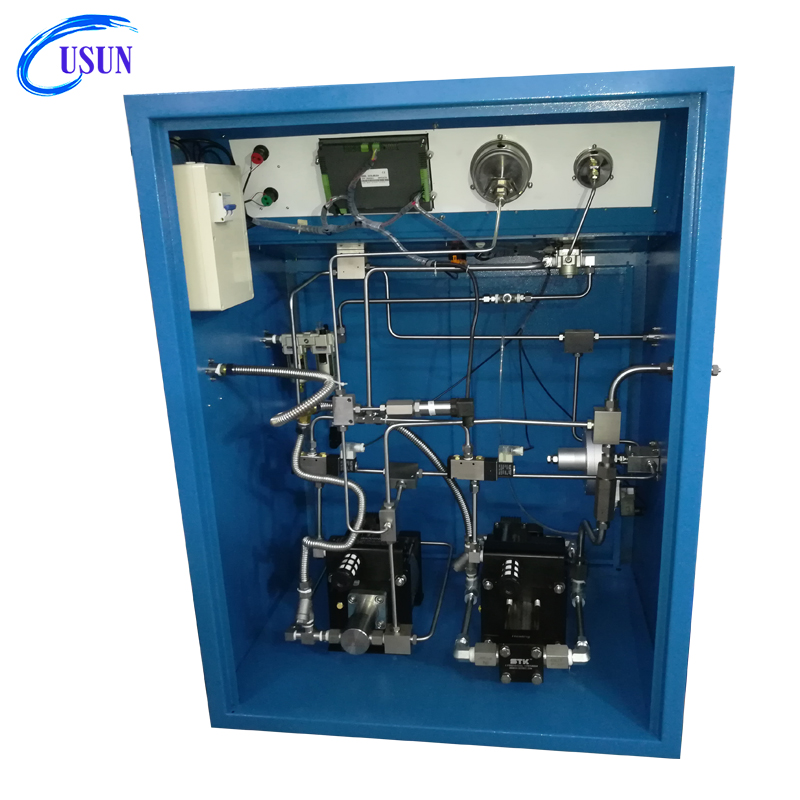 USUN Model:US-GBD-A 160mm driven blue cabinet air driven gas booster pump station with pressure gauges ,valves and tubes for testing 