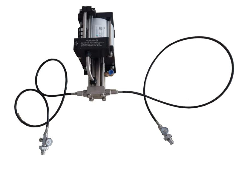 USUN Model:GB40-OL 150-300 Bar output 160mm driven single action pneumatic driven oxygen gas booster pump with inlet and outlet hoses for scuba diver 