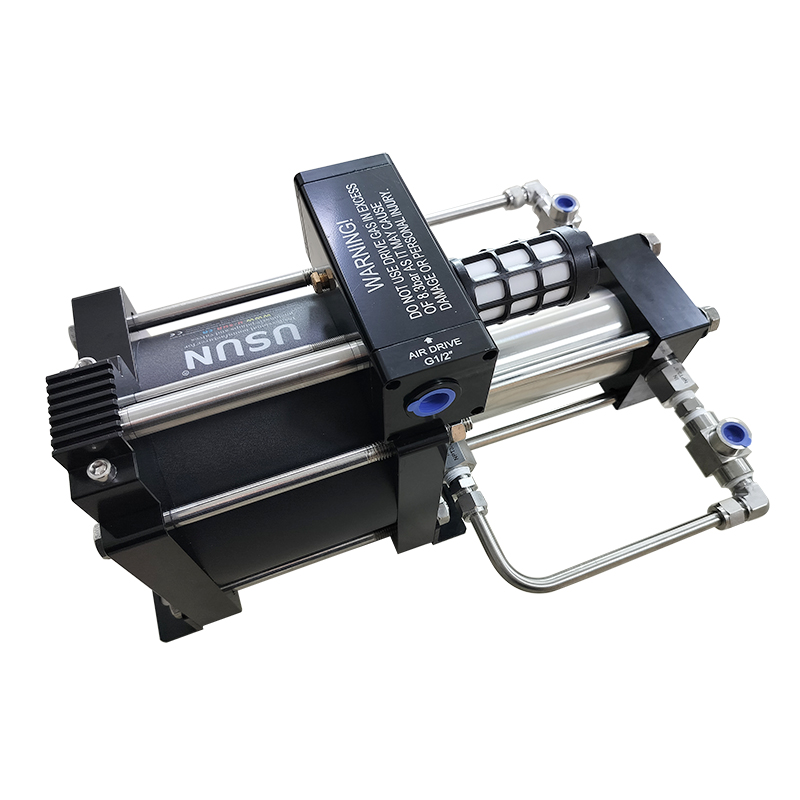 USUN Model:AB05T 5:1 pressure ratio 15-40 Bar output double acting pneumatic air booster pump for fiber laser cutting machine 