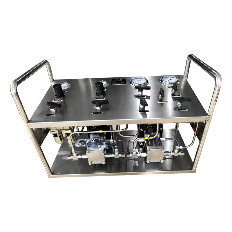 USUN Brand Model:US-GB02T-2 160MM Driven Dual Air Driven Gas Booster Pump Unit With Gauges And Valves And Fittings