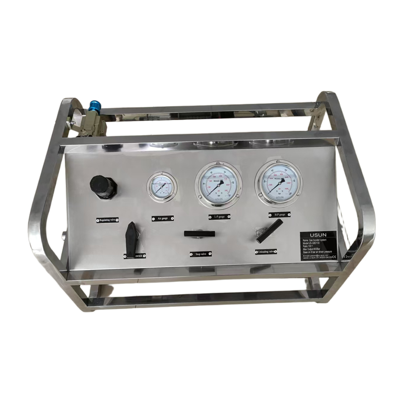 USUN Model:US-GBT 160mm driven double stage pneumatic gas booster pump system with pressure gauges ,valves and fittings 