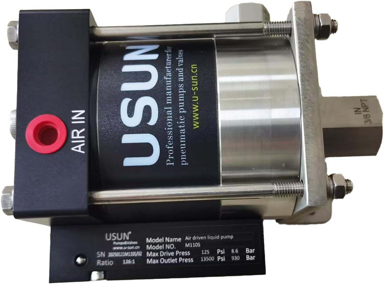 High quality USUN Model:M-S Mini small portable air driven liquid pressure testing pump for liquid pressurization 