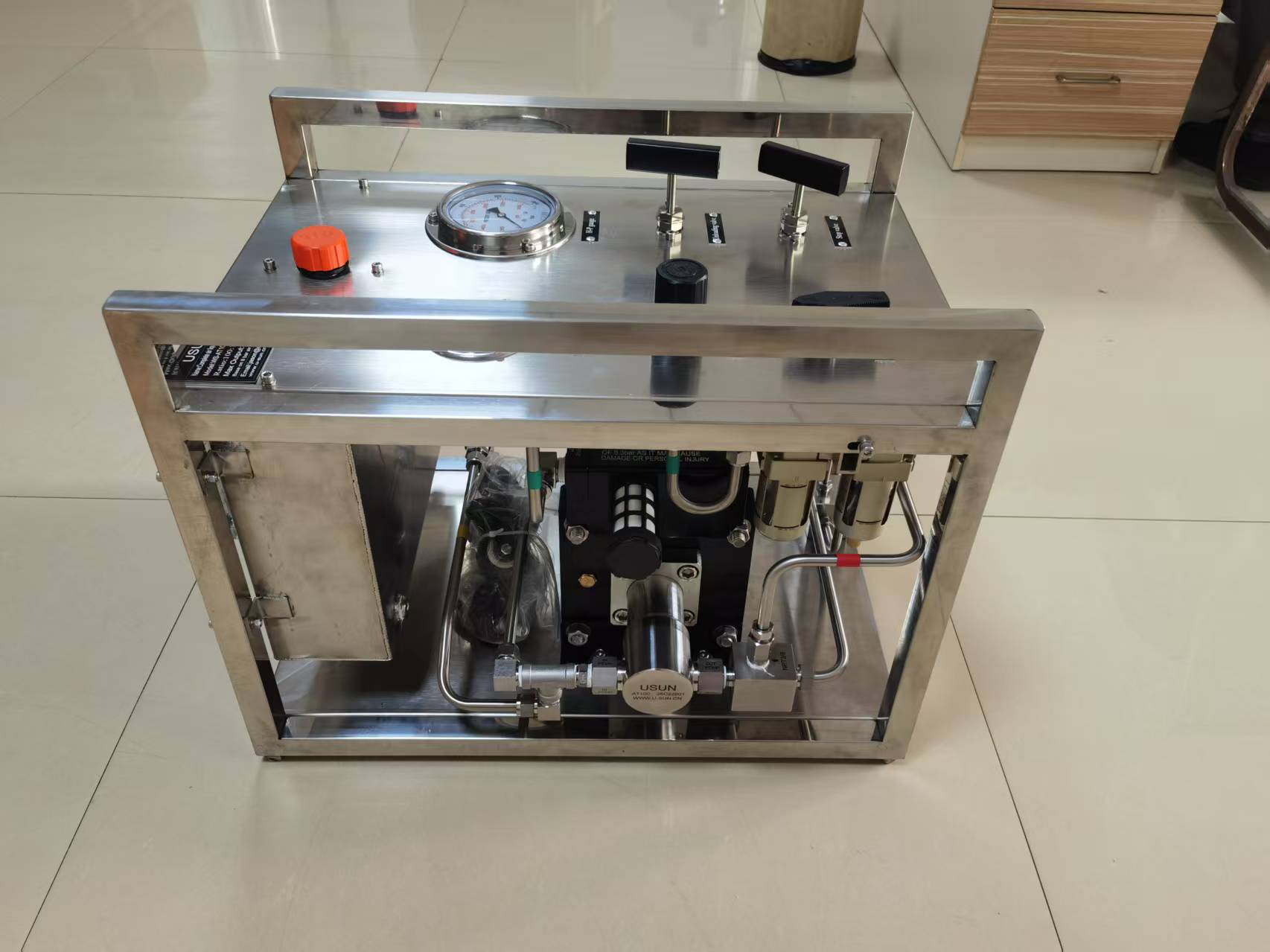 USUN Model:WS-AT Stainless Steel Complete Air Driven High Pressure Hydro Testing Pump System